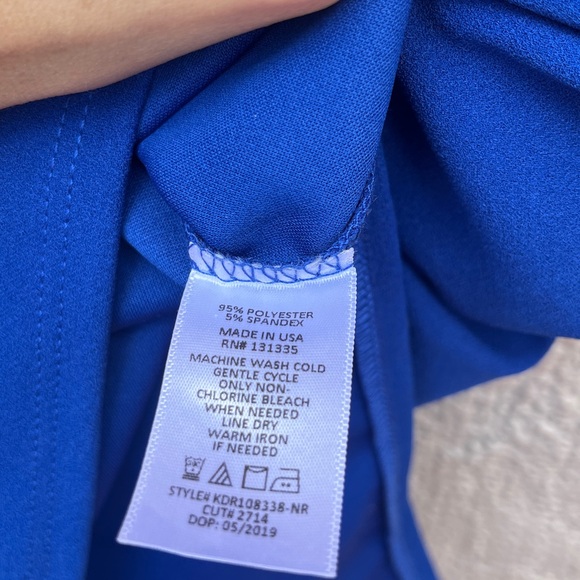 Socialite royal blue bodycon cocktail dress scalloped neckline - Picture 6 of 6